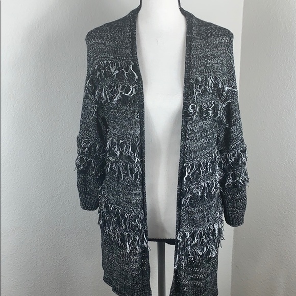 Knox Rose Tops - Knox Rose knit cardigan with accent fringe